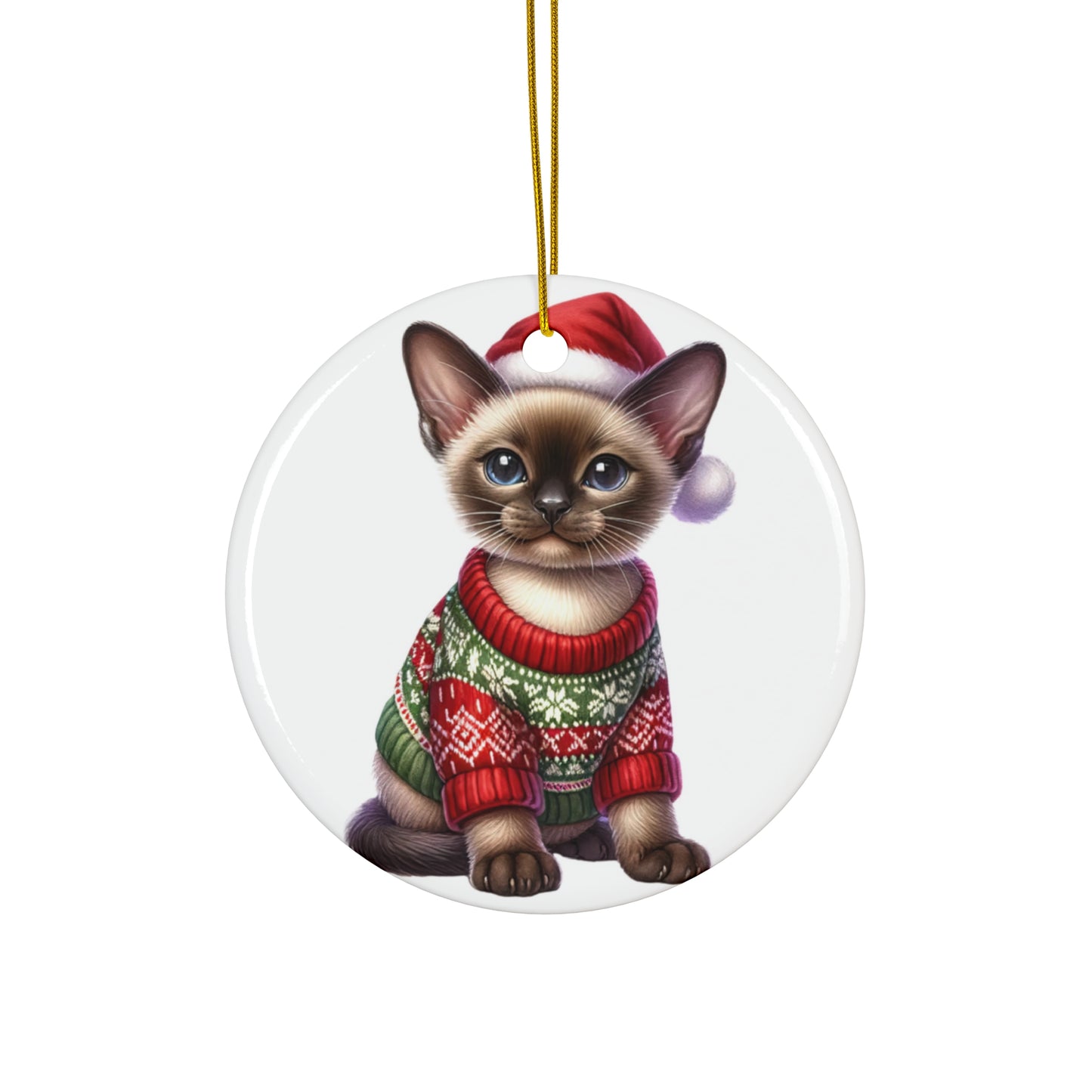 Ceramic Ornament - Burmese Christmas Kitten     Item #5773522