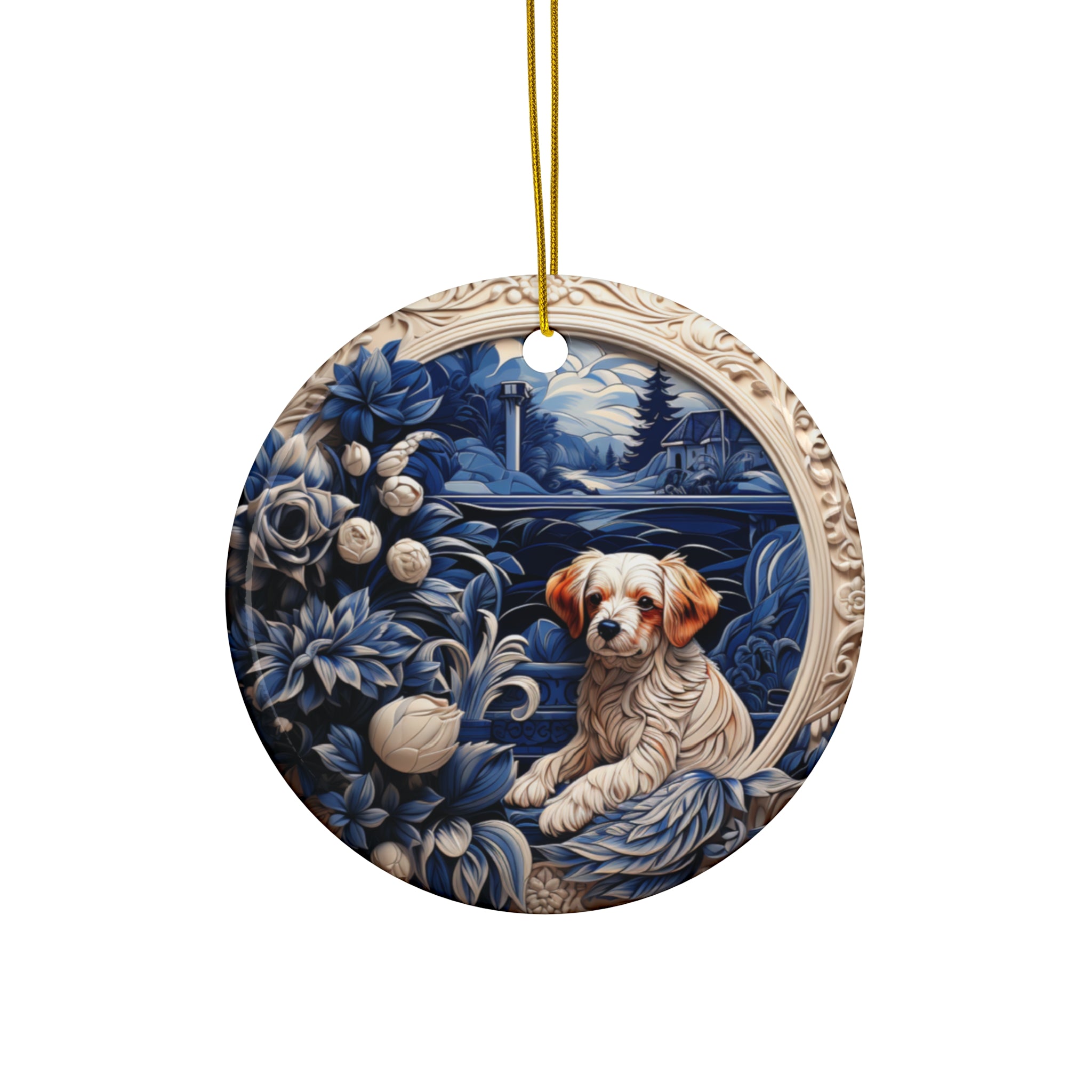 Dog Ceramic Disc Ornament             Item #5986497