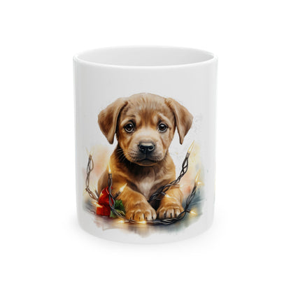 Cute Puppy Ceramic Mug – Adorable Brown Pup Coffee Cup 11oz  Item #80459