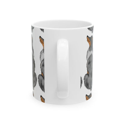 Australian Shepherd Pattern Ceramic Mug – Cute Blue Merle Dog Coffee Cup 11oz   Item #500732