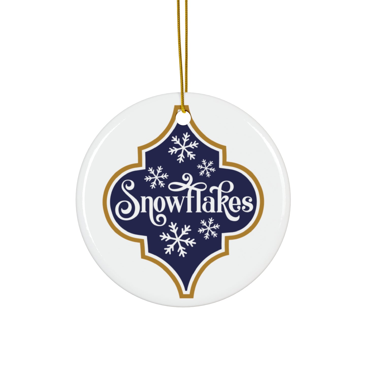 Snowflakes Ceramic Disc Ornament      Item #7234776