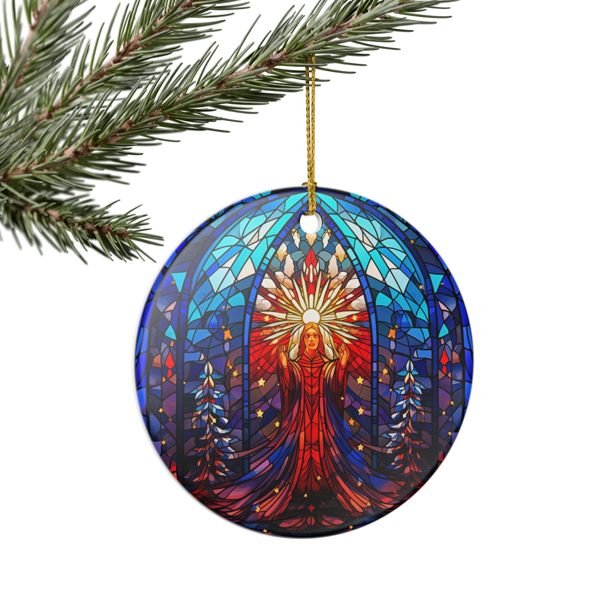 Stained Glass Angel Ceramic Ornament  Item #313994