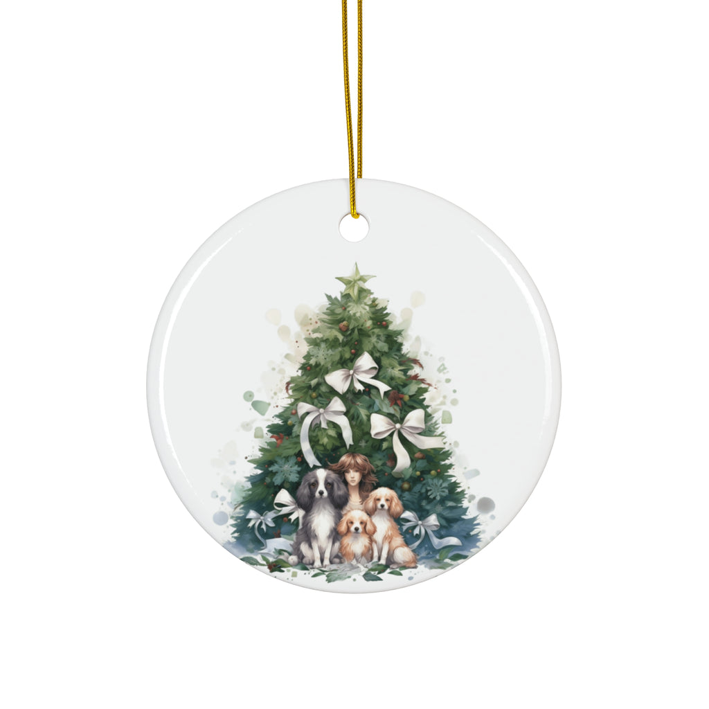 Christmas Dog Ceramic Disc Ornament                 Item #5970683