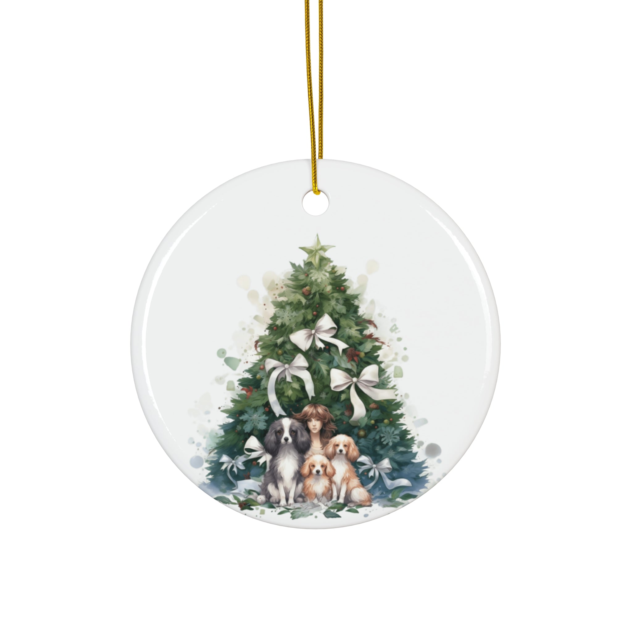 Christmas Dog Ceramic Disc Ornament                 Item #5970683