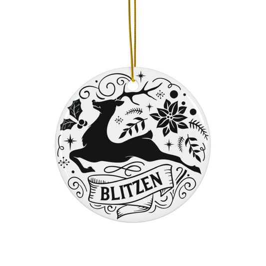 Blitzen Reindeer Ceramic Ornament      Item #151272