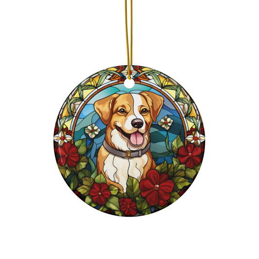 Christmas Dog Ceramic Ornament               Item #9118548