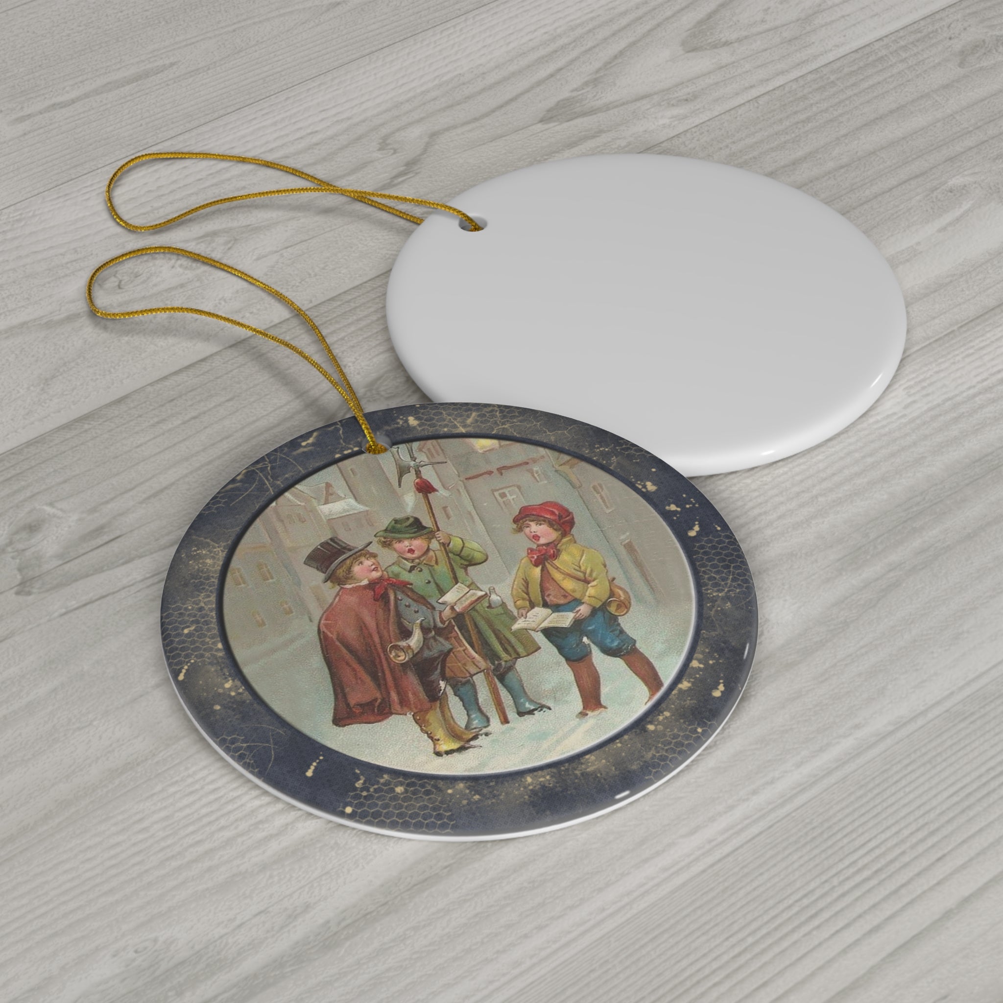 Christmas Scene Ceramic Disc Ornament      Item #2710791