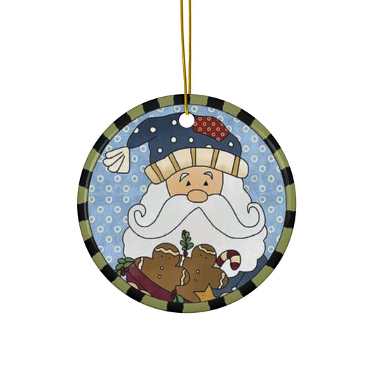 Santa Ceramic Disc Ornament       Item #5082746