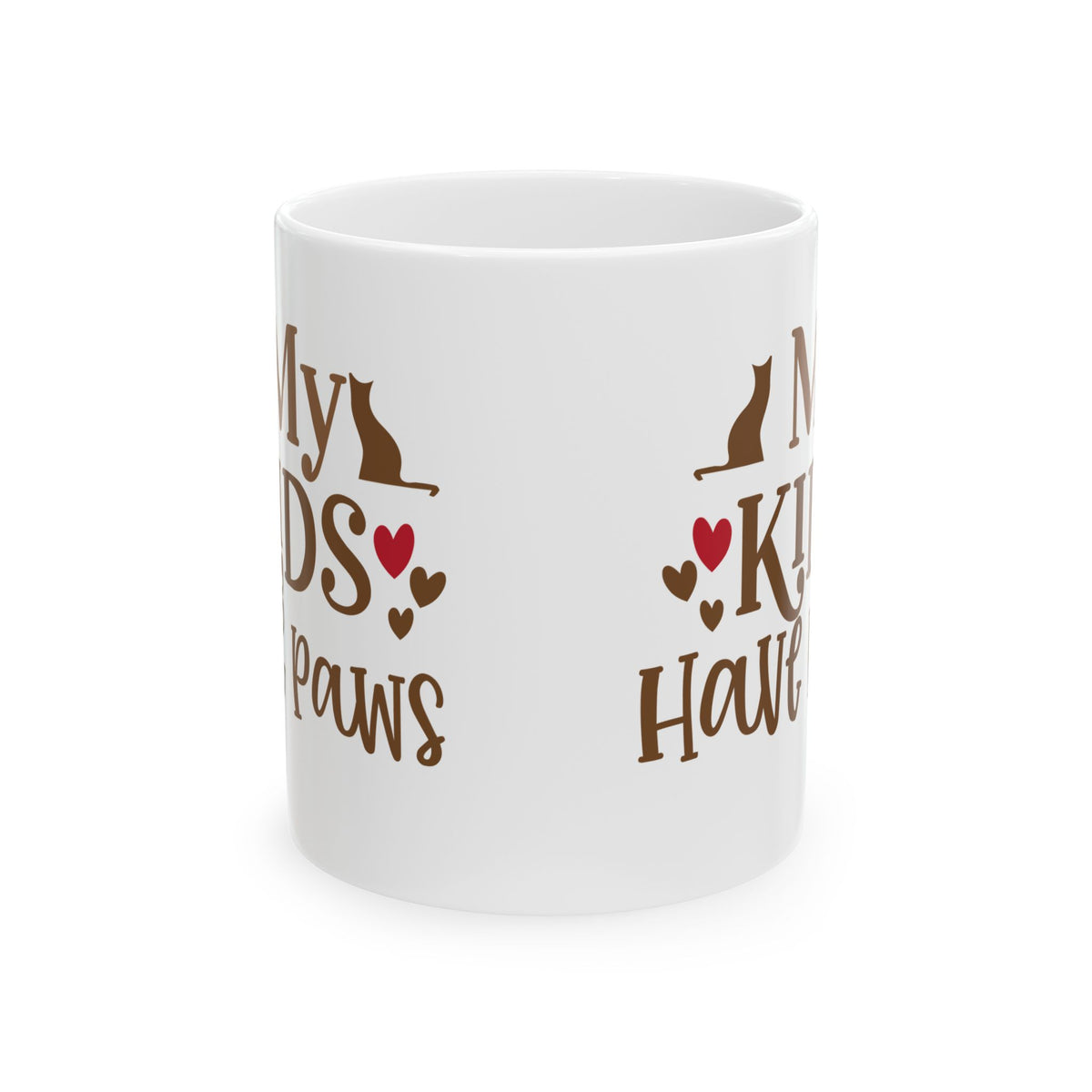 Cat Lover Mug – “My Kids Have Paws” Ceramic Coffee Cup 11oz     Item #929185