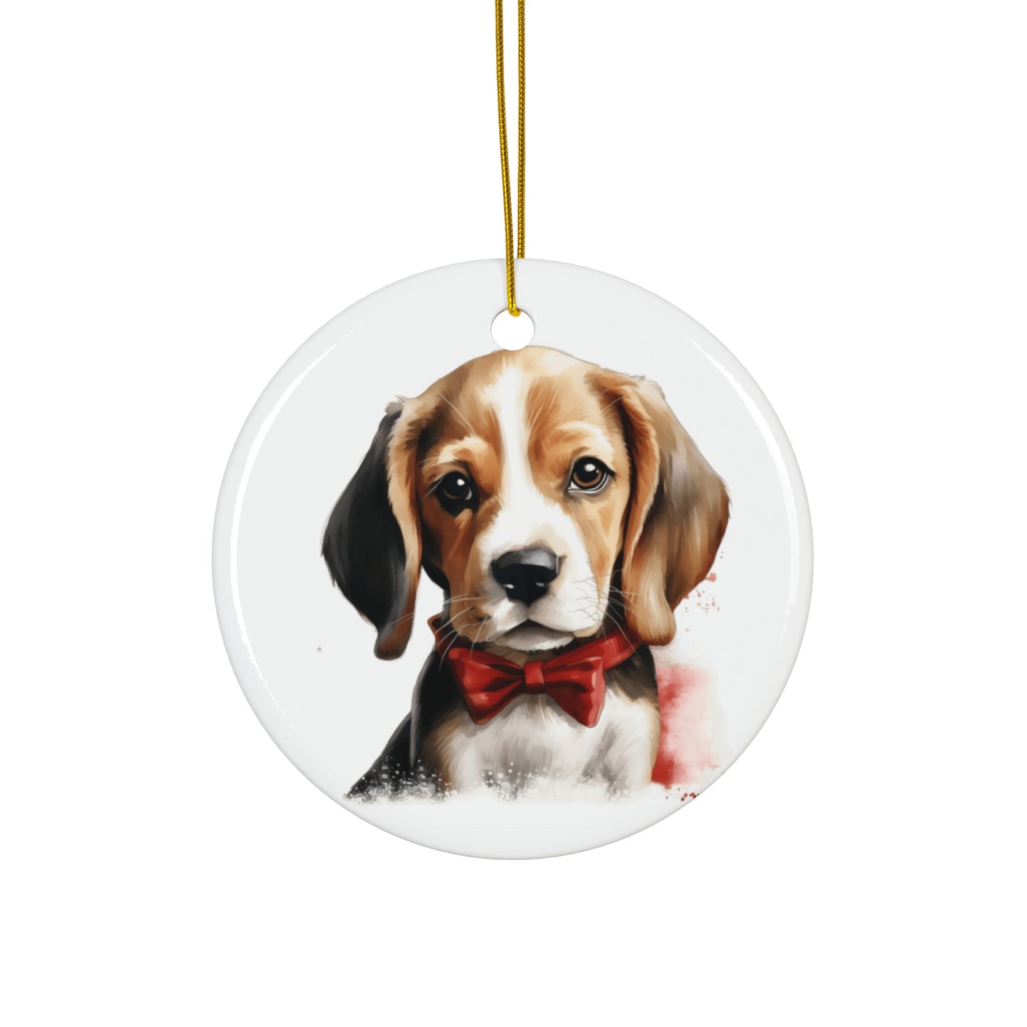 Christmas Dog Ceramic Disc Ornament              Item #3432341