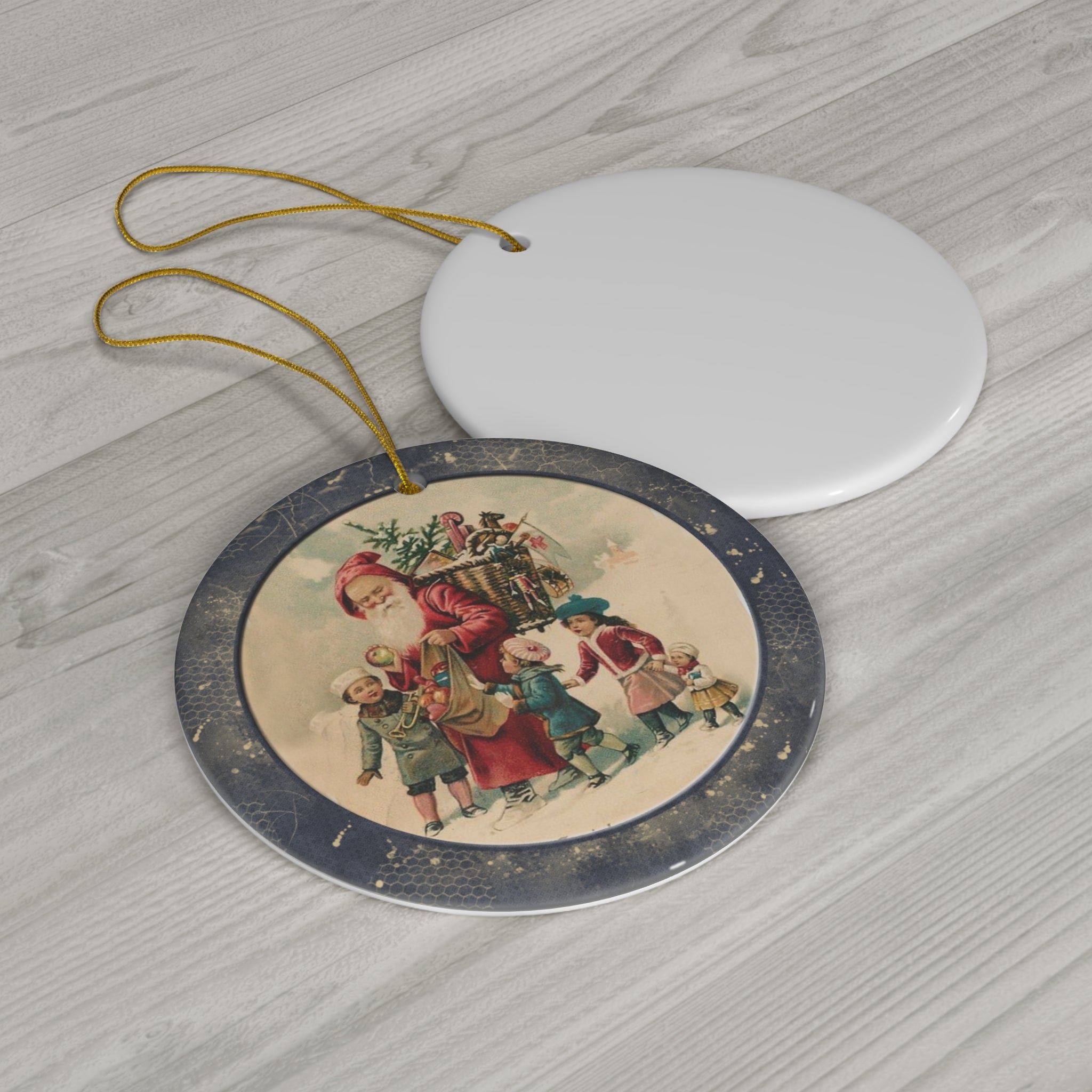 Santa Ceramic Disc Ornament          Item #2295774