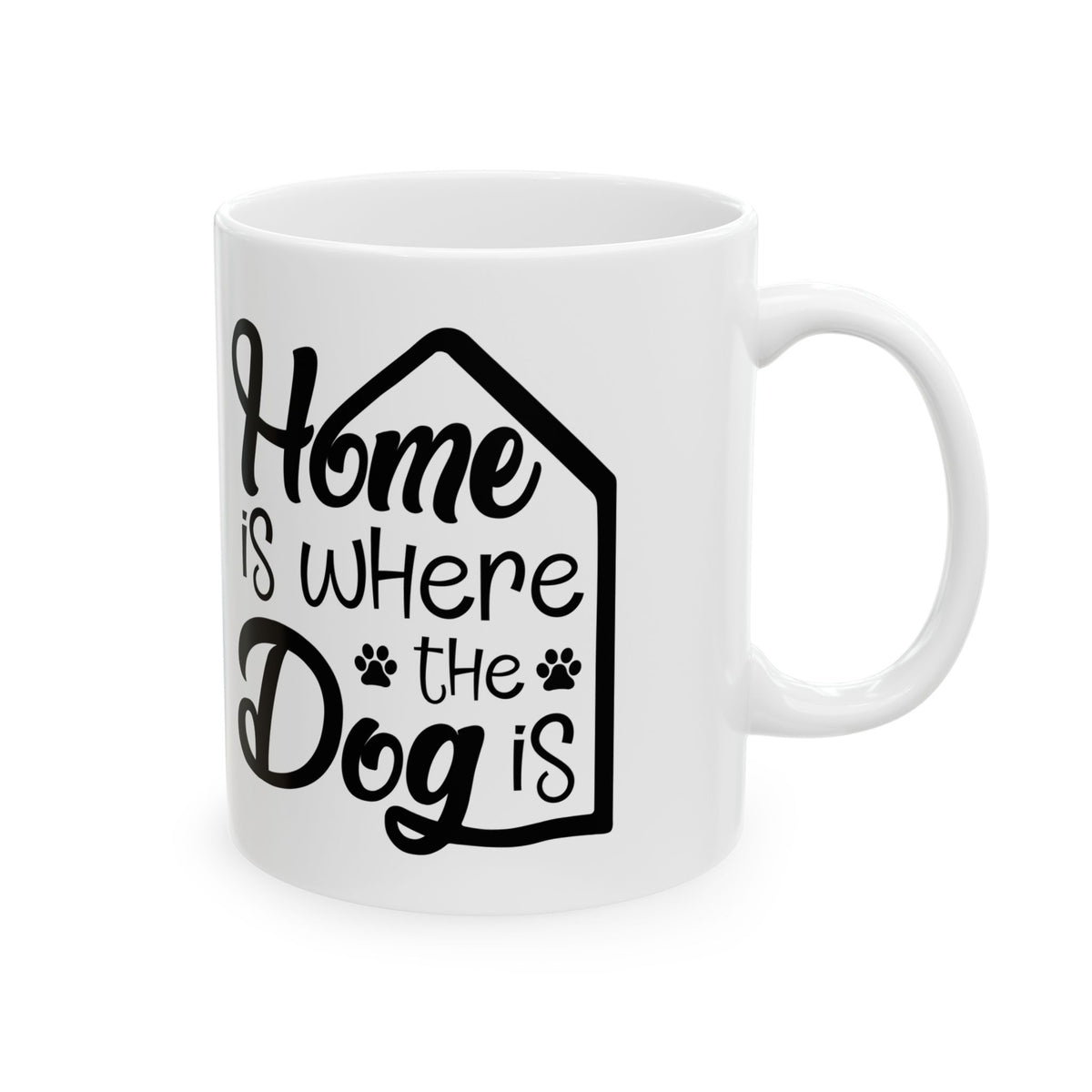 Mug — “Home Is Where the Dog Is” Ceramic Coffee Cup 11oz   Item #111234