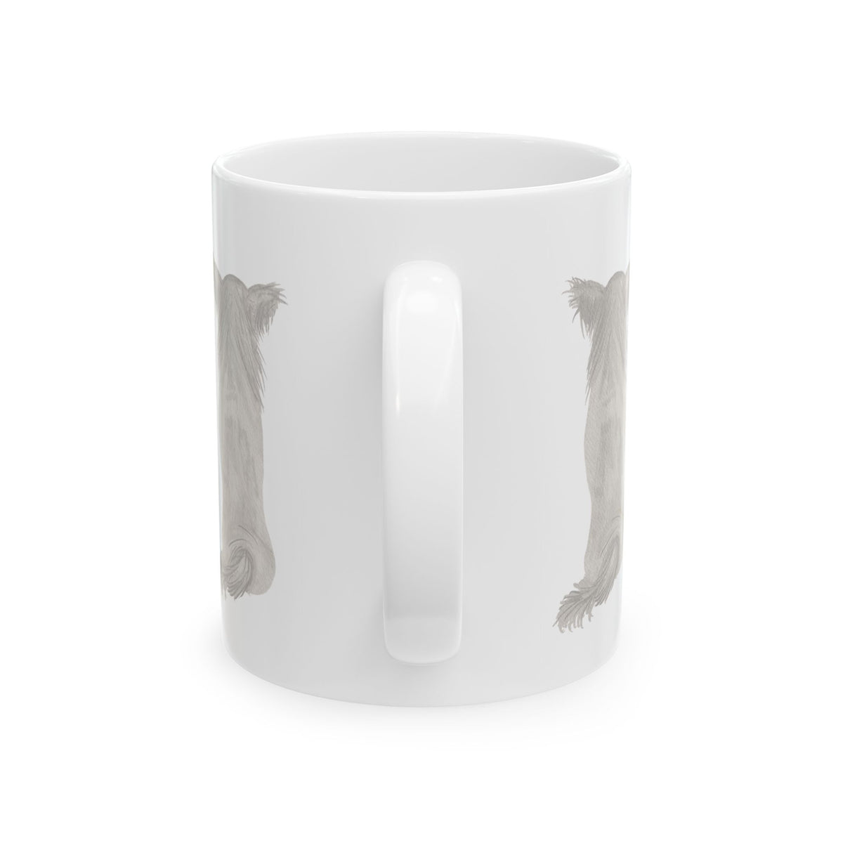 Dog Silhouette Ceramic Mug — Back View Sketch Coffee Cup 11oz    Item #1045