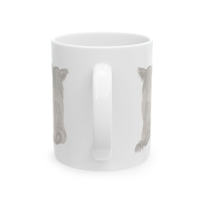 Dog Silhouette Ceramic Mug — Back View Sketch Coffee Cup 11oz    Item #1045
