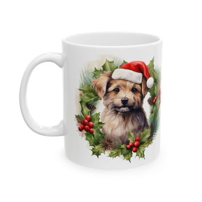 Christmas Puppy In Wreath Holiday Mug 11oz  Item #51444