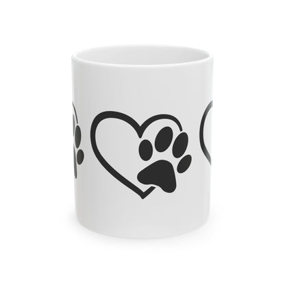 Paw Heart Ceramic Mug – Pet Lover Coffee Cup 11oz    Item #753464