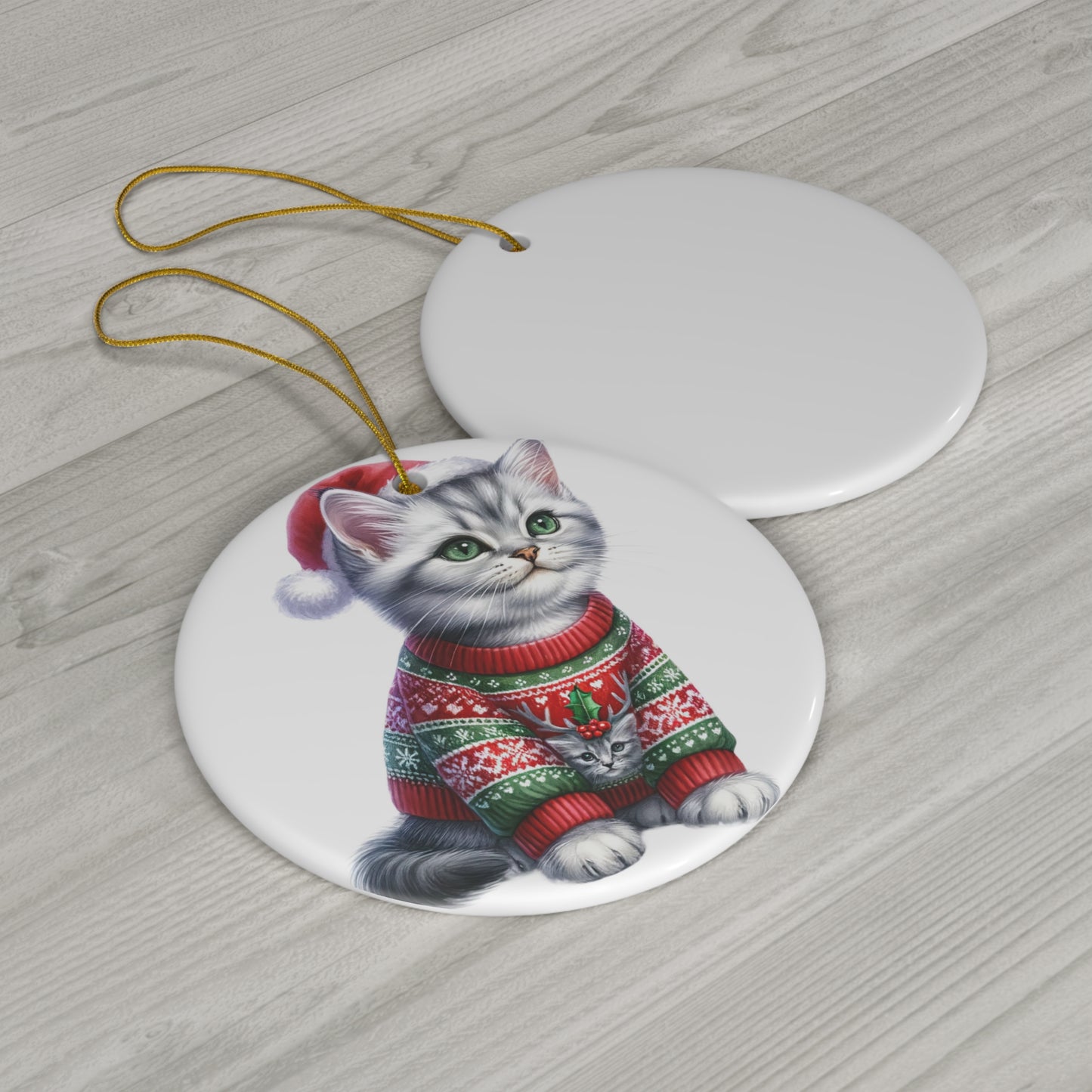 Ceramic Ornament - Burmilla Christmas Kitten     Item #3677129