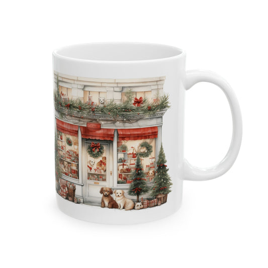 Christmas Village With Dogs Ceramic Mug – Festive Holiday Coffee Cup 11oz  Item #631298
