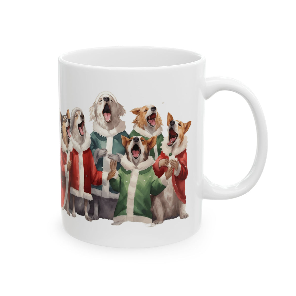 Christmas Corgis Singing Ceramic Mug — Holiday Dog Choir Coffee Cup 11oz   Item #511357