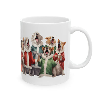 Christmas Corgis Singing Ceramic Mug — Holiday Dog Choir Coffee Cup 11oz   Item #511357