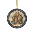 Santa With Kids Ceramic Disc Ornament     Item #854329 - Buckshot's Bargain Barn