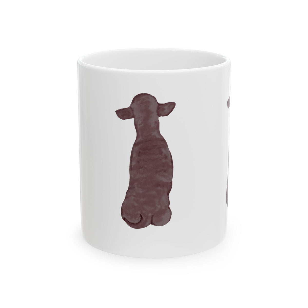 Dog Silhouette Mug – Back View Ceramic Coffee Cup 11oz    Item #1638