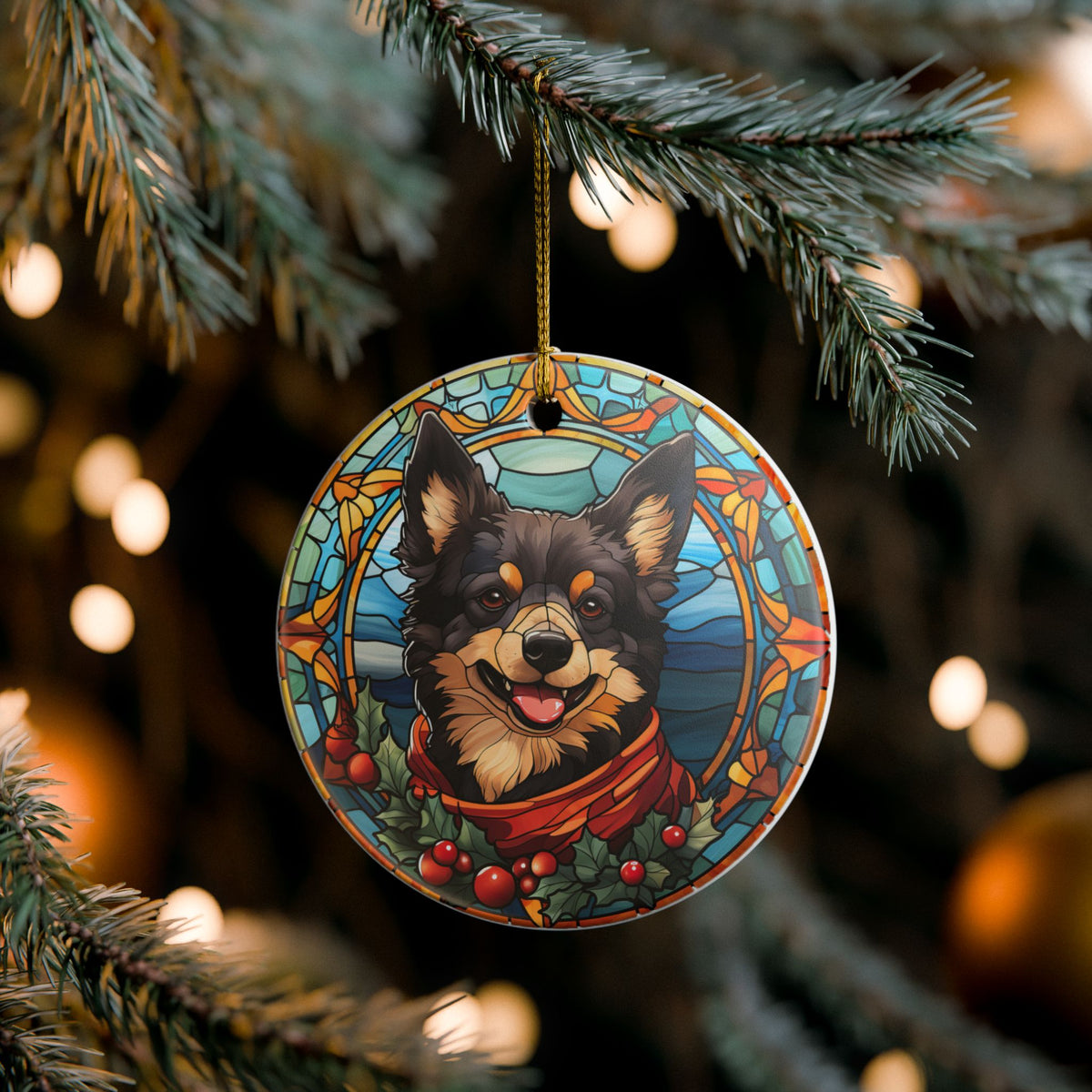 Schipperke Dog Christmas Ceramic Ornament Item #49264