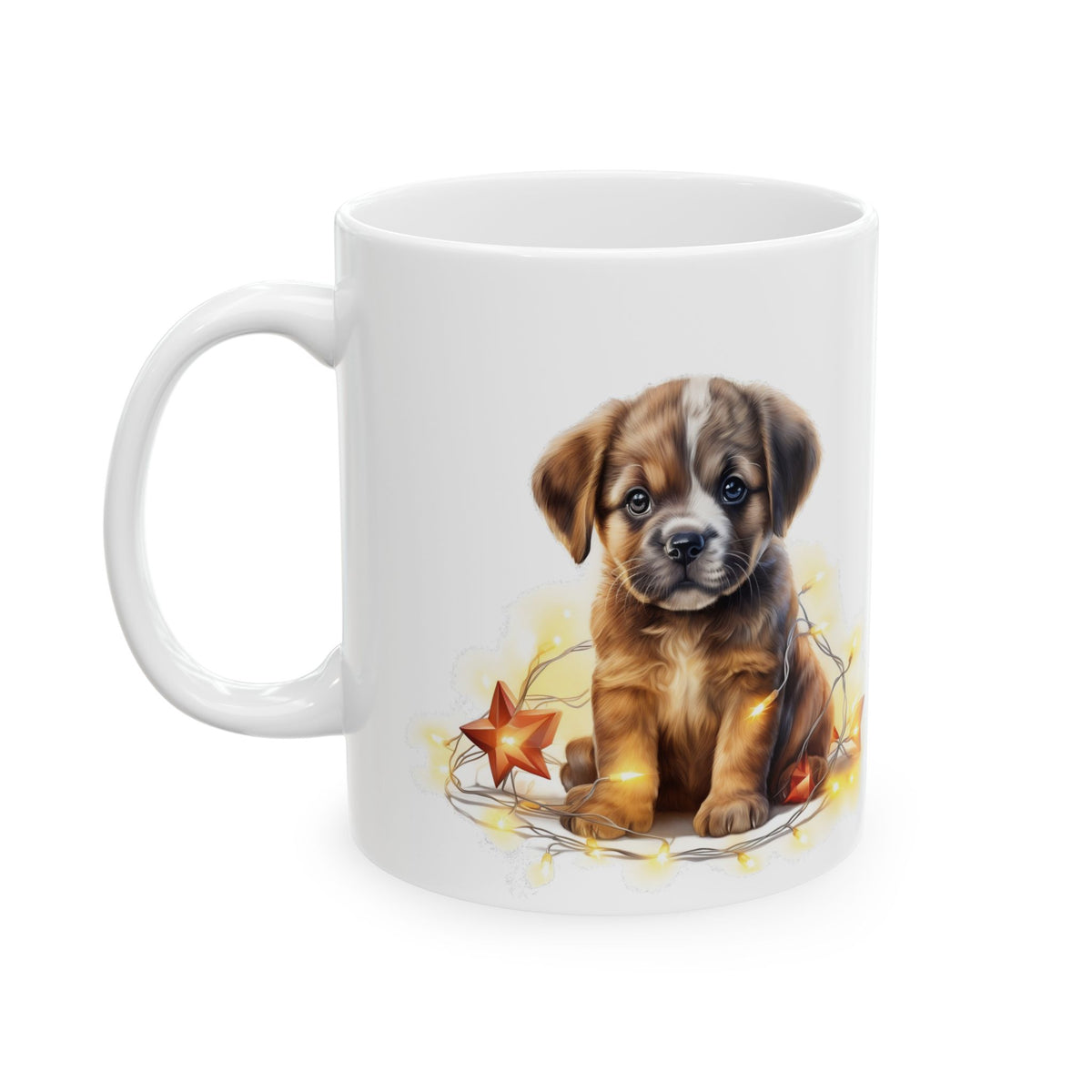Festive Puppy In Lights Christmas Ceramic Mug 11oz  Item #520598