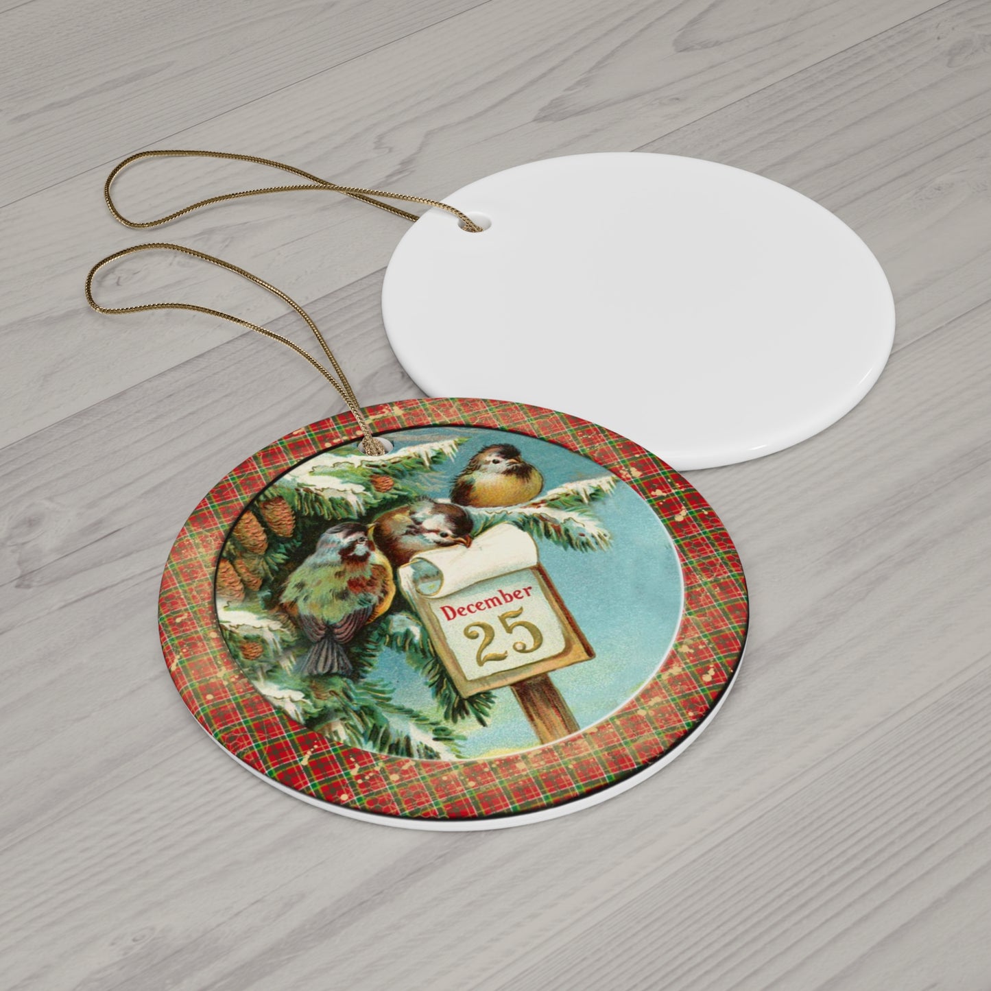 Christmas Birds Ceramic Disc Ornament     Item #9475679