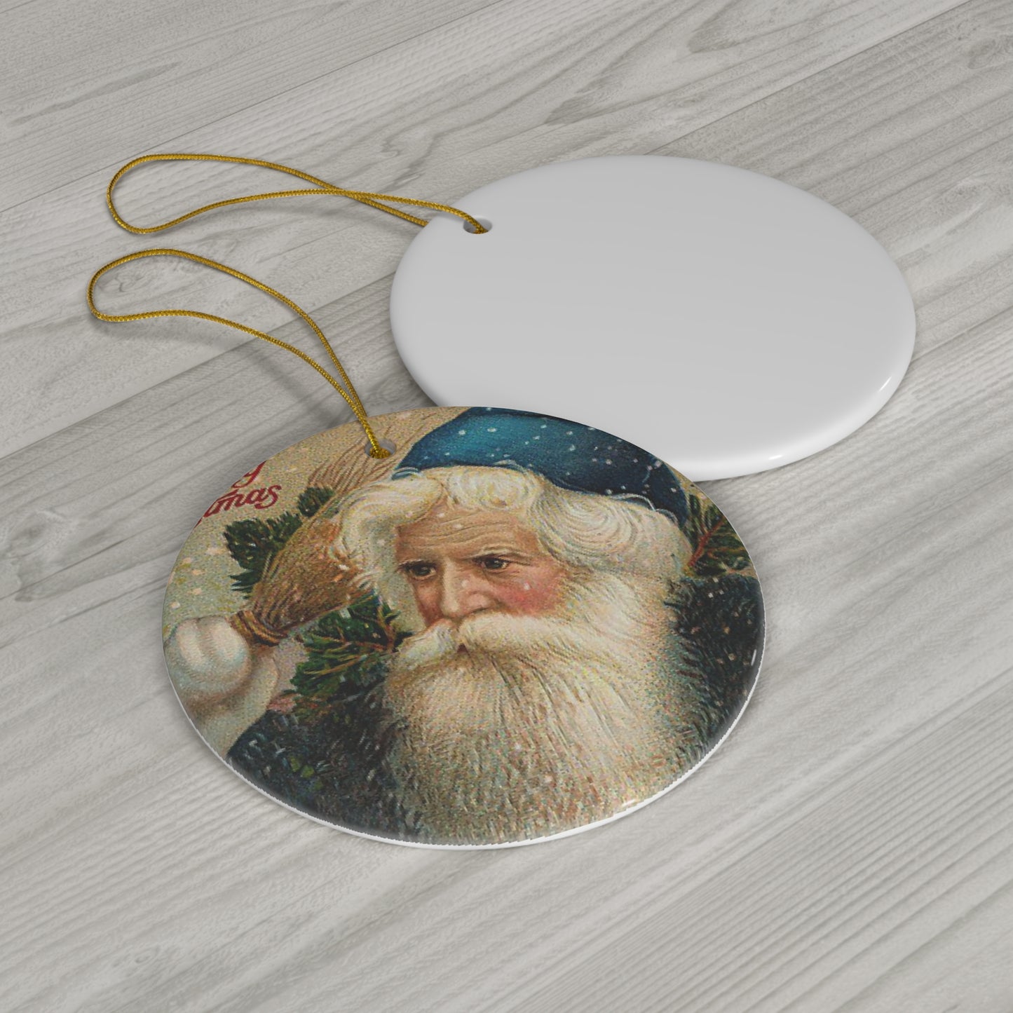 Santa Ceramic Disc Ornament        Item #6449942