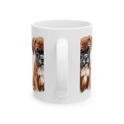 Boxer Puppy Ceramic Mug — Cute Dog Coffee Cup 11oz  Item #772305