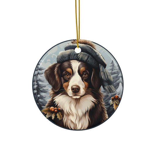 Dog Ceramic Disc Ornament            Item #133349