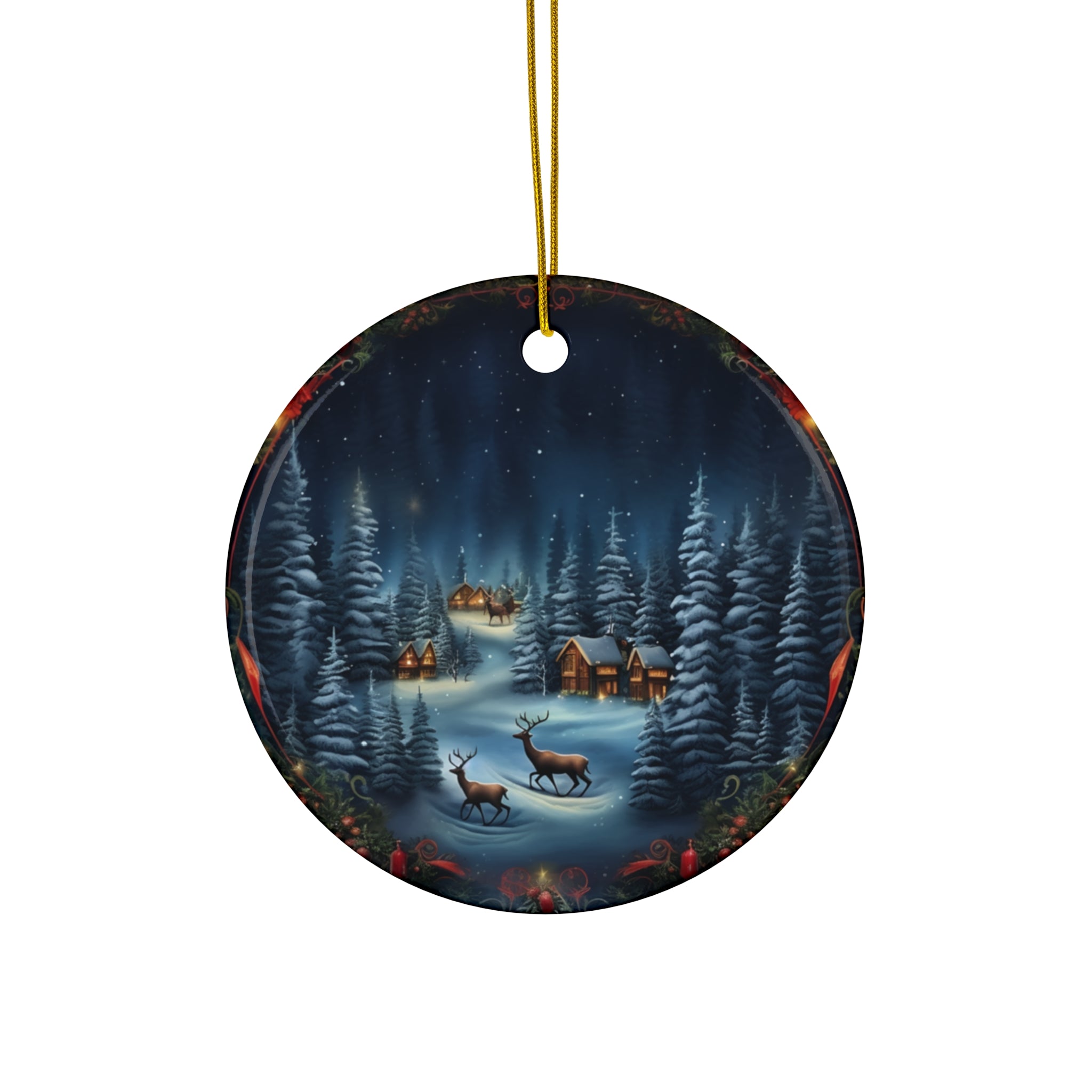 Christmas Deer Ceramic Ornament          Item #7508092 - Buckshot's Bargain Barn