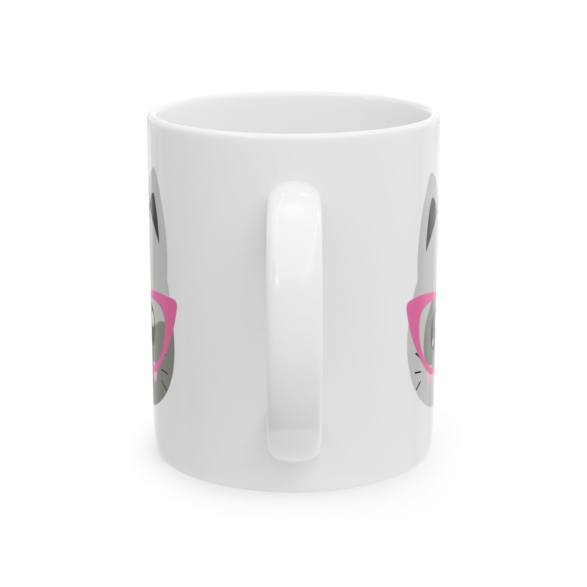 Cat with Pink Glasses Ceramic Mug — Cute Cat Lover Coffee Cup 11oz  Item #869499