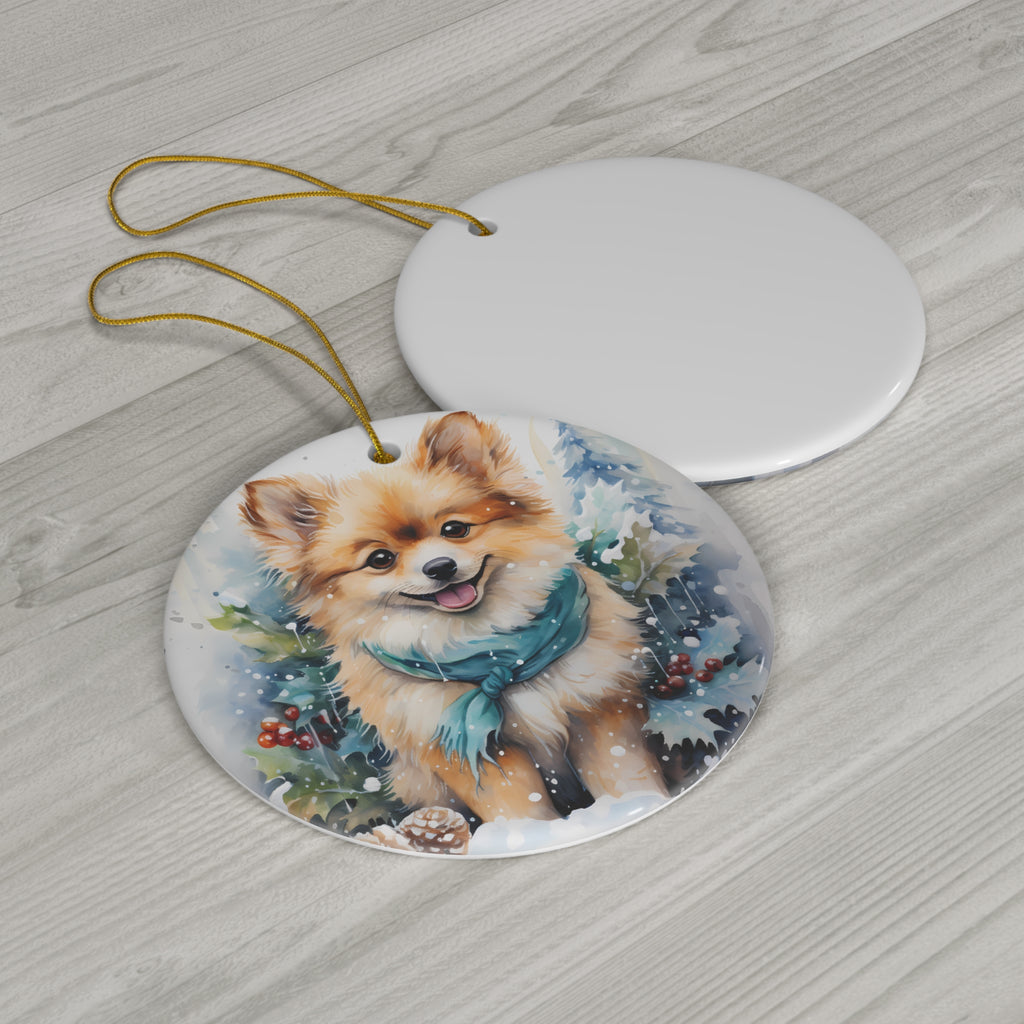Dog Ceramic Disc Ornament        Item #2506971