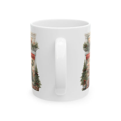 Christmas Village With Dogs Ceramic Mug – Festive Holiday Coffee Cup 11oz  Item #631298