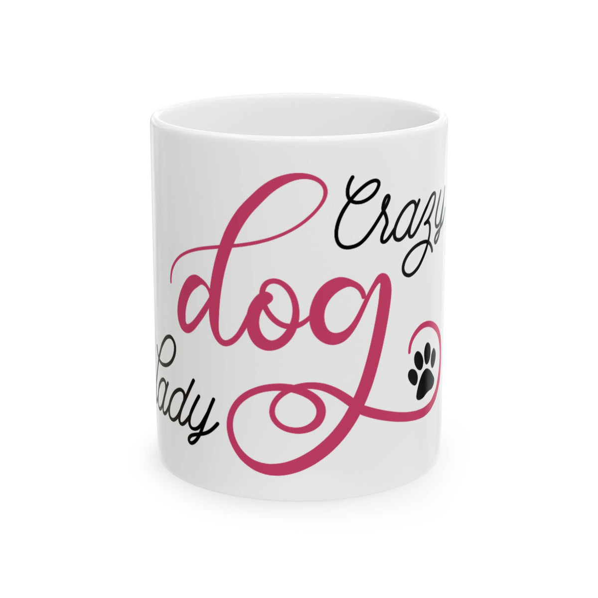 Crazy Dog Lady Ceramic Mug – Funny Paw-Print Coffee Cup 11oz   Item #857791