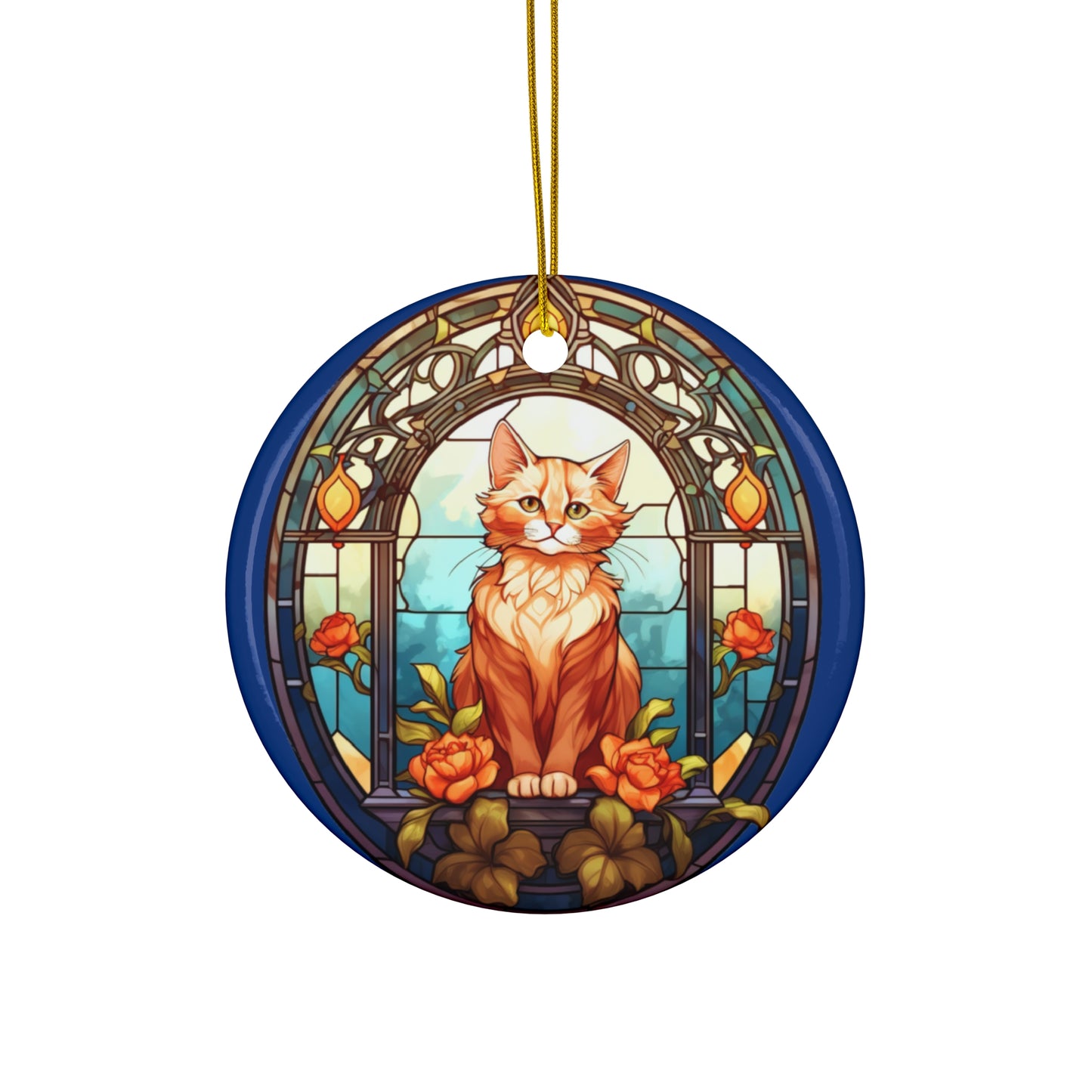 Cat Ceramic Disc Ornament            Item #6428087