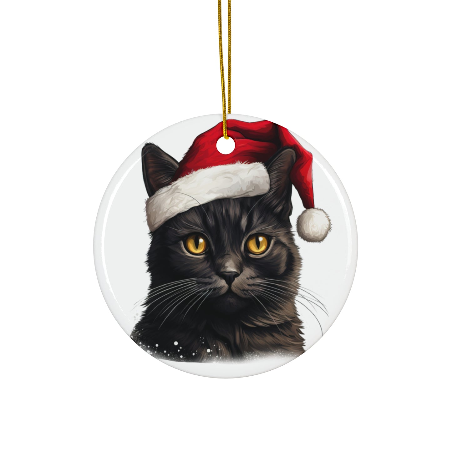 Brazilian Shorthair Cat With Santa Hat Ceramic Ornament     Item #7586245