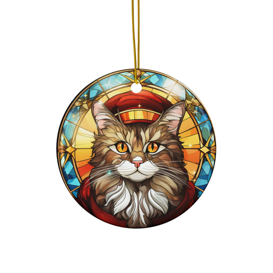 Ceramic Ornament - Christmas Cat     Item #423164