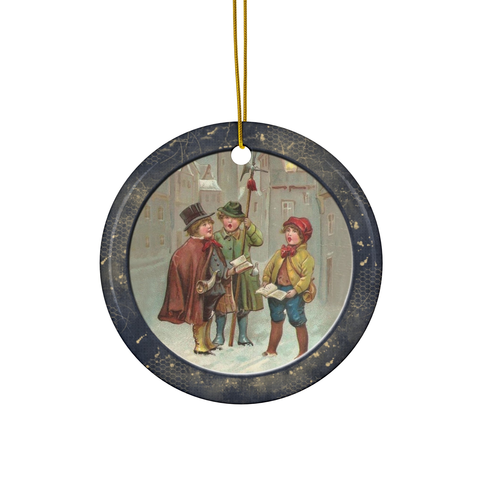 Christmas Scene Ceramic Disc Ornament      Item #2710791