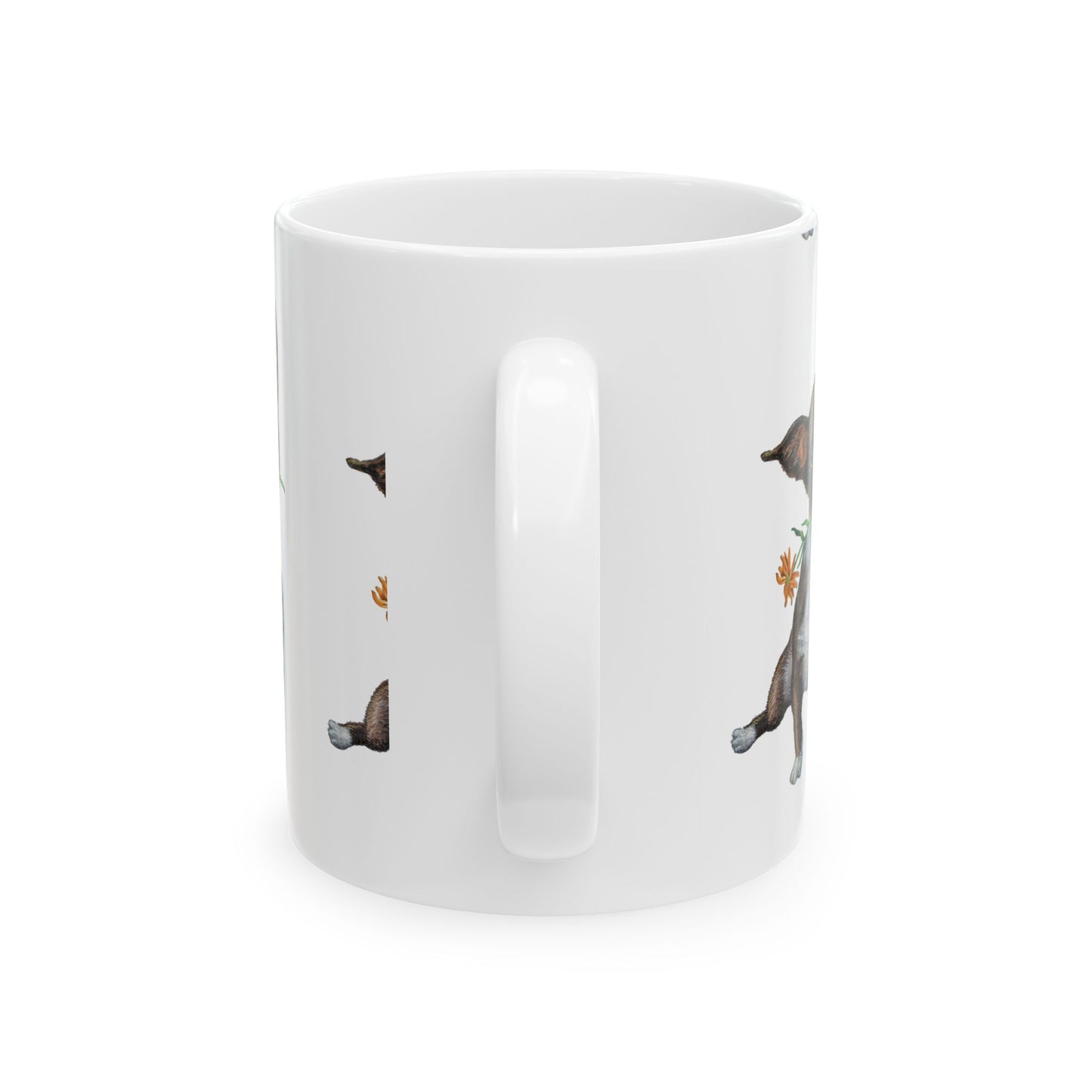 Chihuahua with Flower Ceramic Mug — Cute Dog Lover Coffee Cup 11oz   Item #71141