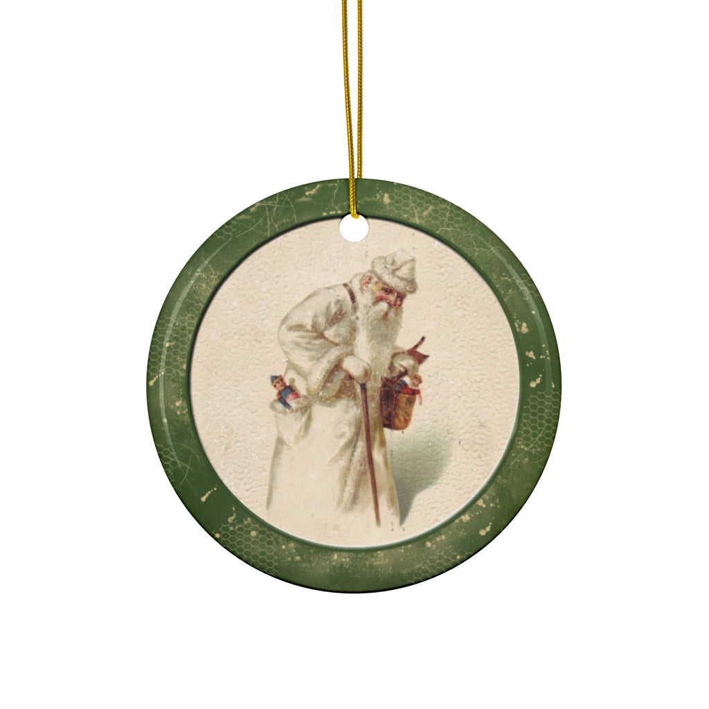 Santa Ceramic Disc Ornament           Item #9277371