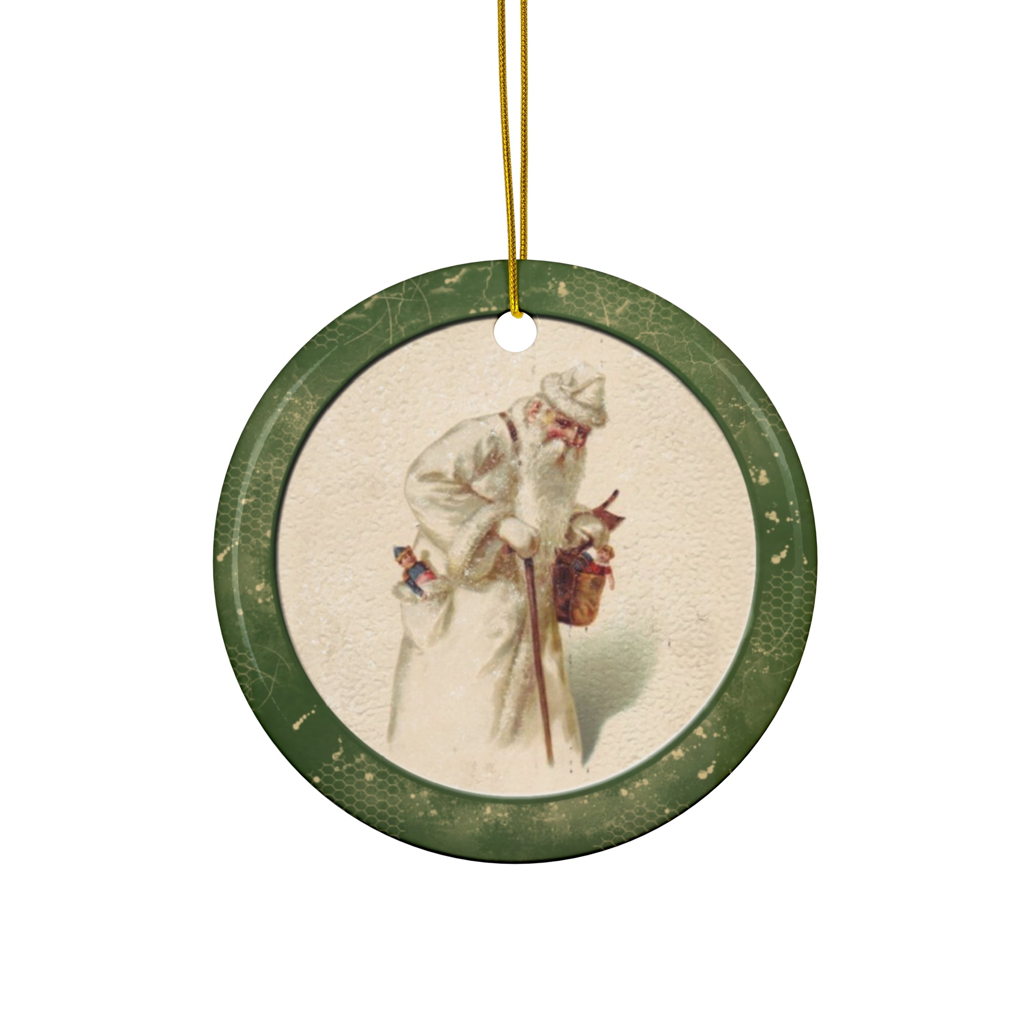 Santa Ceramic Disc Ornament           Item #9277371