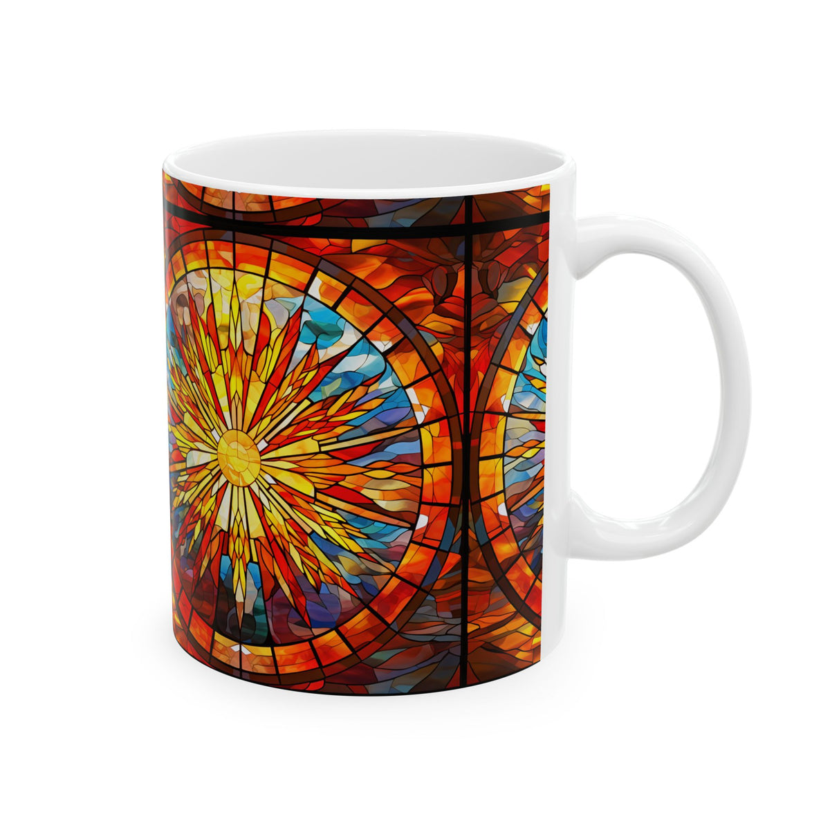 Stained Glass Sunburst Ceramic Mug 11oz   Item #110451