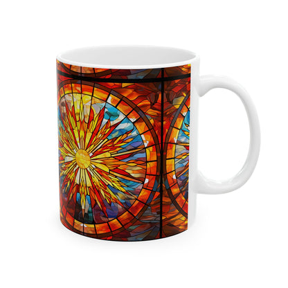 Stained Glass Sunburst Ceramic Mug 11oz   Item #110451