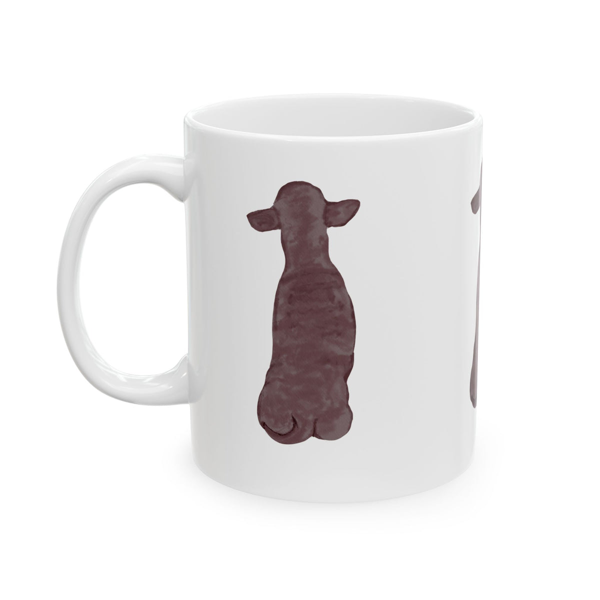 Dog Silhouette Mug – Back View Ceramic Coffee Cup 11oz    Item #1638