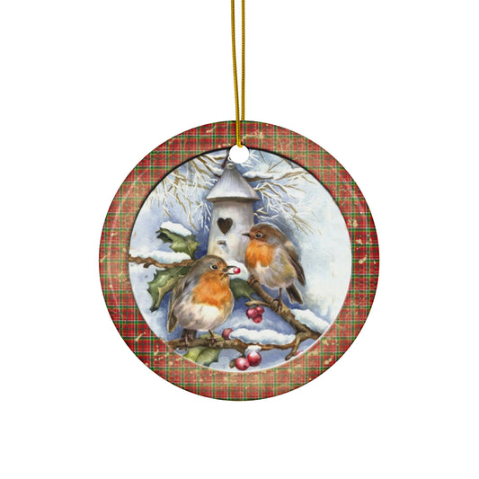 Christmas Birds Ceramic Disc Ornament   Item #433674