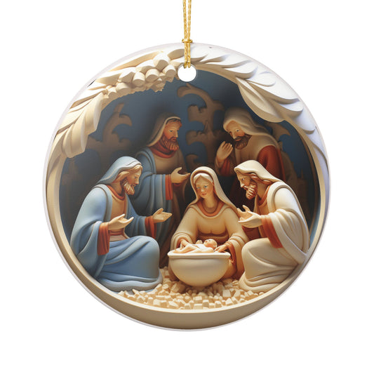 Nativity Scene Ceramic Ornament   Item #754243