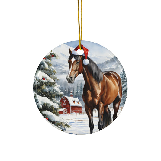 Ceramic Ornament - Horse Christmas      Item #681287